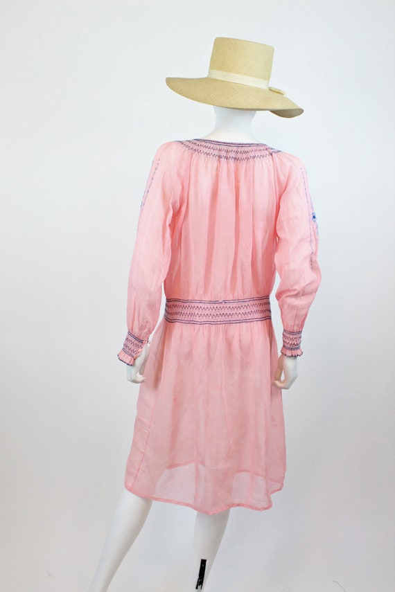 1920s RARE PINK Hungarian peasant dress small | v… - image 8