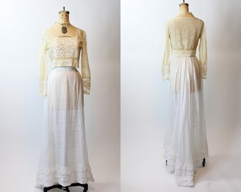 ANTIQUE edwardian muslin skirt xs | new spring summer