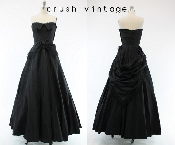 1940s Fred Perlberg dress | peplum party gown | xs