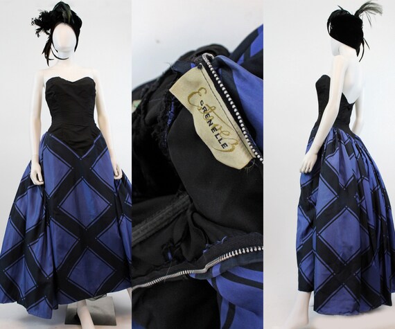 1950s Estevez strapless ball gown xs | vintage sil