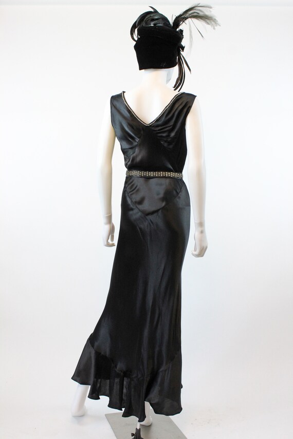 1930s liquid silk and rhinestone dress xs | bias … - image 8