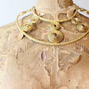 1970s EGYPTIAN gold bib CHOKER MASSIVE necklace new spring summer image 5