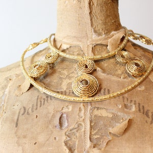 1970s EGYPTIAN gold bib CHOKER MASSIVE necklace new spring summer image 2