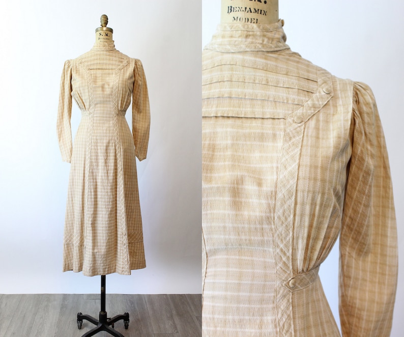 ANTIQUE 1905 edwardian COTTON dress xxs new fall image 1