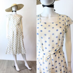 1930s POLKA DOT cotton ORGANDY gown dress xxs | new spring summer