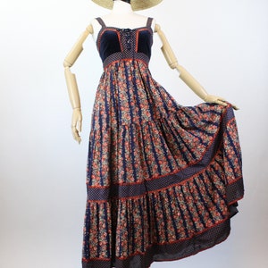 1970s GUNNE SAX Cabbage Rose Corset Maxi Dress Xss | New Spring Summer ...