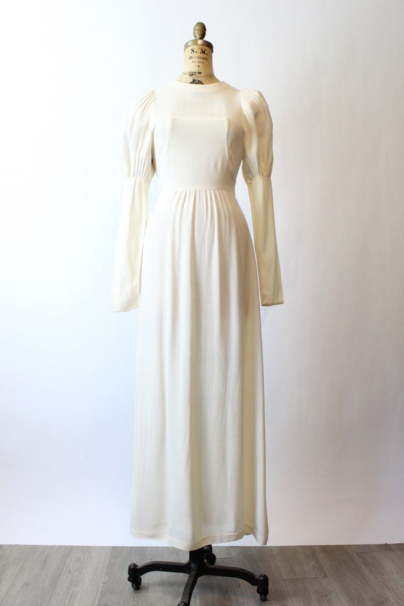 1970s RADLEY Ossie Clark moss crepe maxi dress xs… - image 2