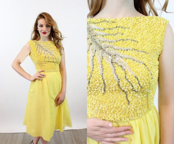 1960s DEMI COUTURE Mr Blackwell Custom sequin rhi… - image 1