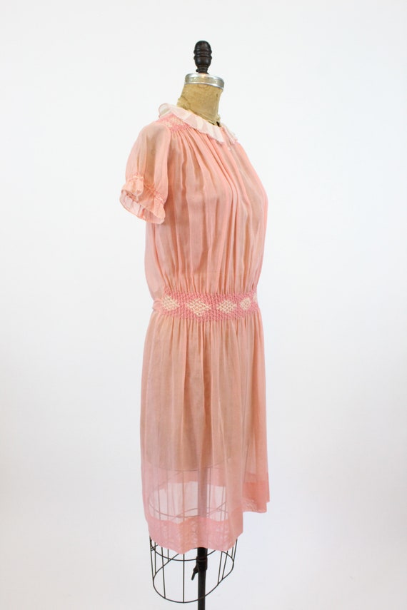 1920s cotton day dress xs small | vintage smocked… - image 6