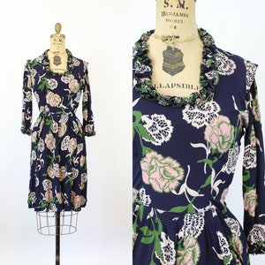 1930s 1940s PINK CARNATION rayon floral dress xs | new spring summer OC