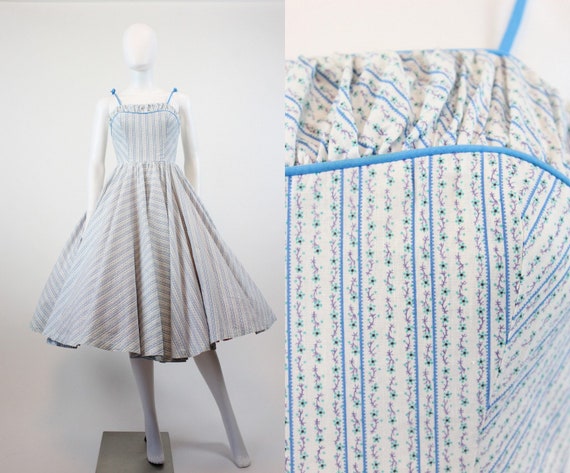 1950s Miss Elliette dress xs | cotton sundress fl… - image 1