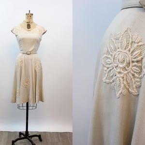 1940s LINEN Paris Style Shop dress small | new spring summer