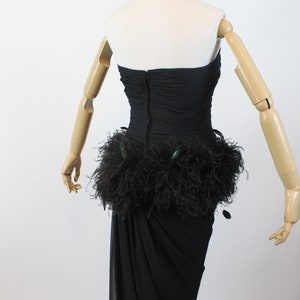 1980s VICTOR COSTA marabou feather sarong gown dress xs new winter image 9