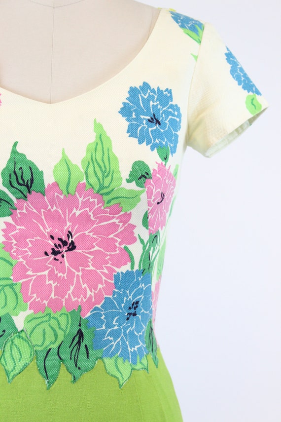 1950s floral cotton pique dress | vintage Jeanett… - image 3