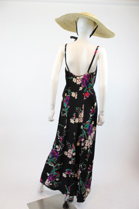 1930s rayon floral dress gown xs small  | new in - image 8