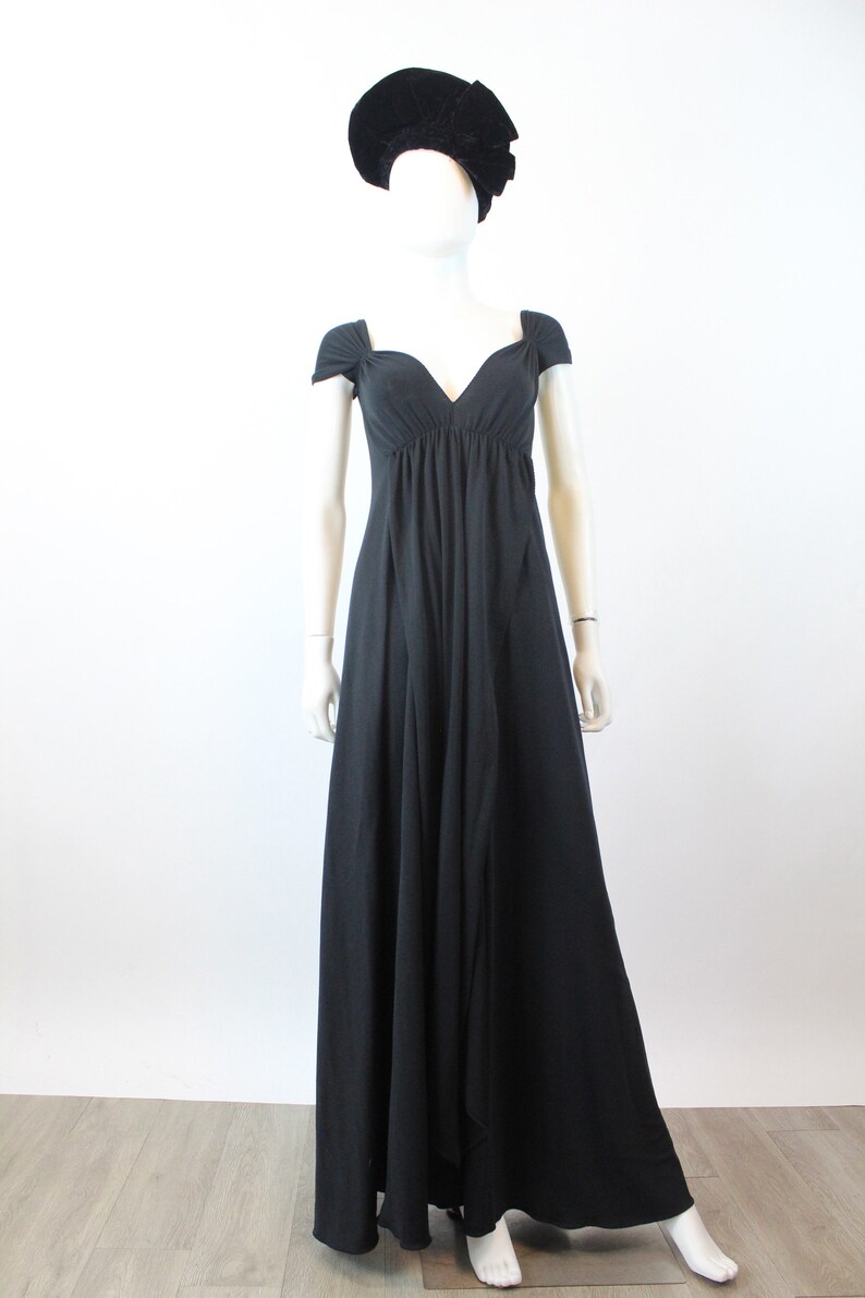 1970s 1971 JOHN KLOSS grecian dress jersey maxi small medium new winter image 3