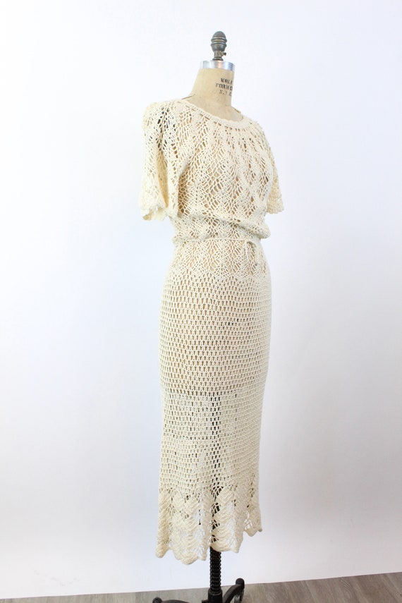 1930s IVORY knit dress small | new spring summer - image 7