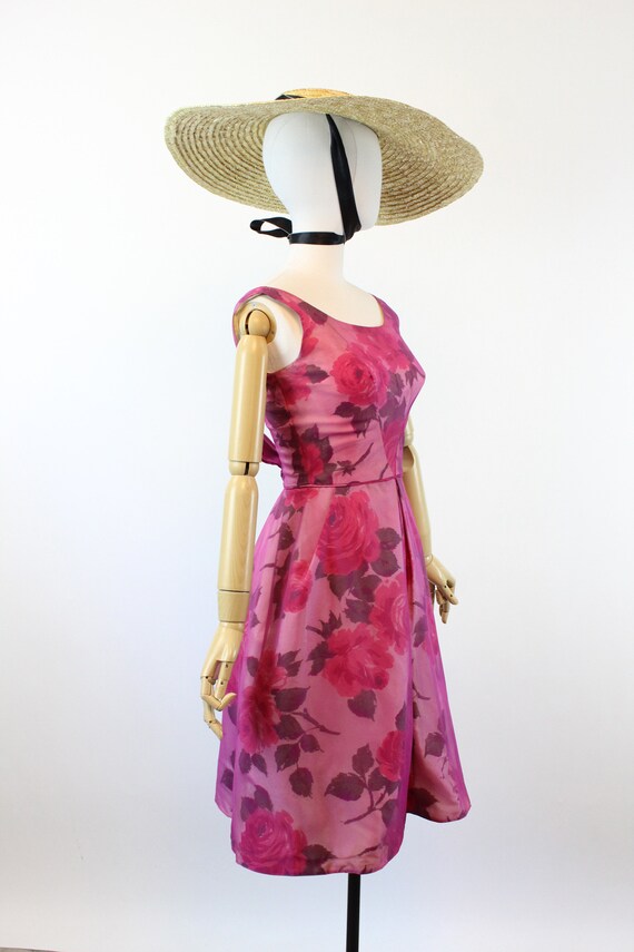 1950s ROSE PRINT organza dress xxs | new spring s… - image 6