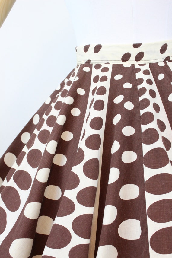 1950s op art circle print skirt  | novelty print … - image 4