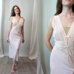 1940s FORTY WINKS rayon nightgown slip dress small | new spring summer