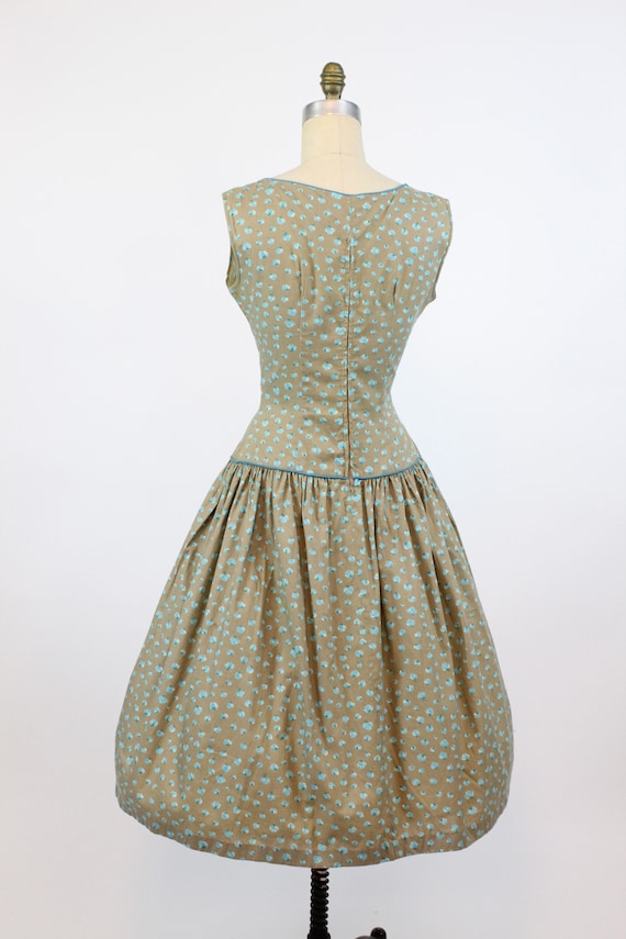 1950s rose print cotton dress small medium | vint… - image 7