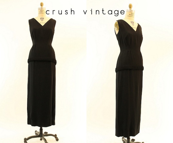 1960s column dress gown | small | vintage rayon go