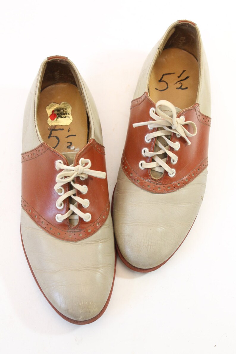 60s Shoes Lace Up 5.5 / 1960s Vintage Mod Oxfords / Soda Shop Etsy