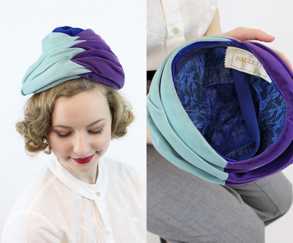 1960s turban | velvet pile hat | paulette