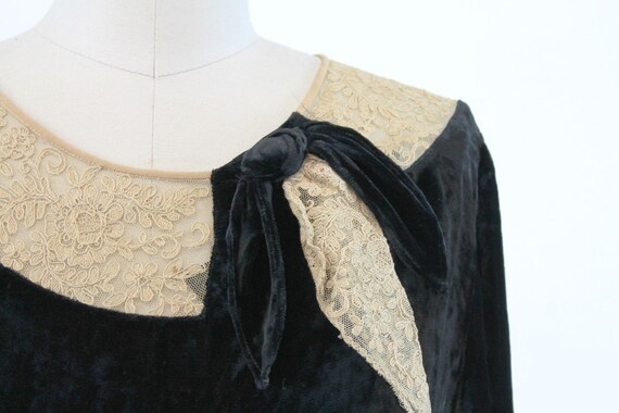 1920s silk velvet dress | vintage lace flapper | … - image 3