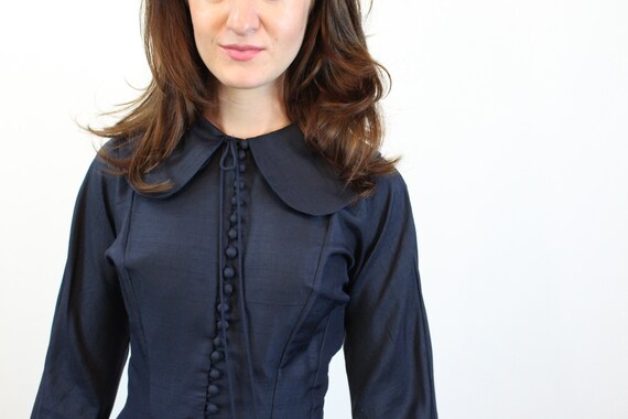1950s SUZY PERETTE navy SILK dress small | new sp… - image 3