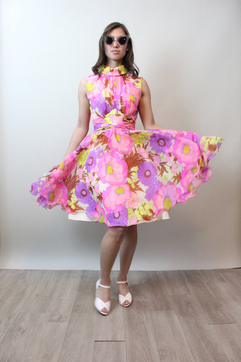 1960s COCO california chiffon dress xs | new spring summer image 5