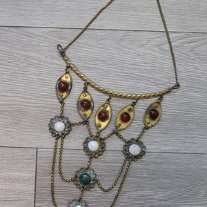 1970s EGYPTIAN gold bib CHOKER MASSIVE necklace new spring summer image 3
