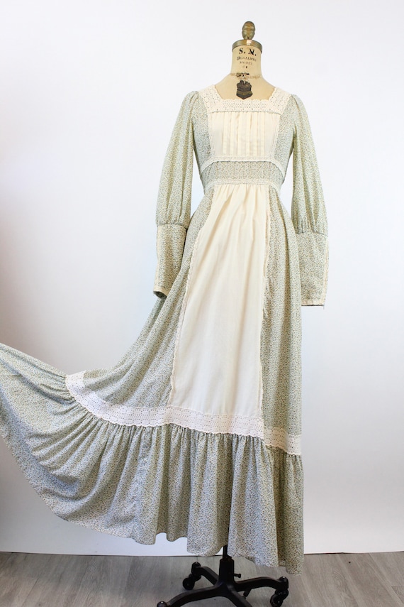 1970s GUNNE SAX cotton FLORAL maxi dress xs | new sp… - Gem