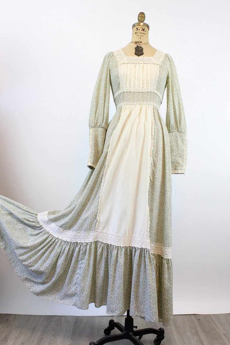 1970s GUNNE SAX cotton FLORAL maxi dress xs new spring summer image 3