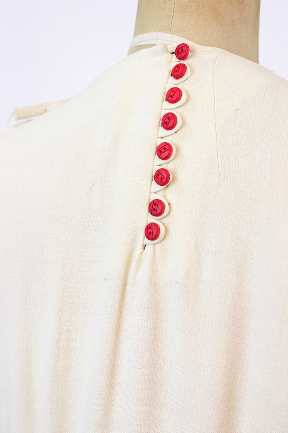 1930s JANE WHITNEY heart embroidered dress medium… - image 6