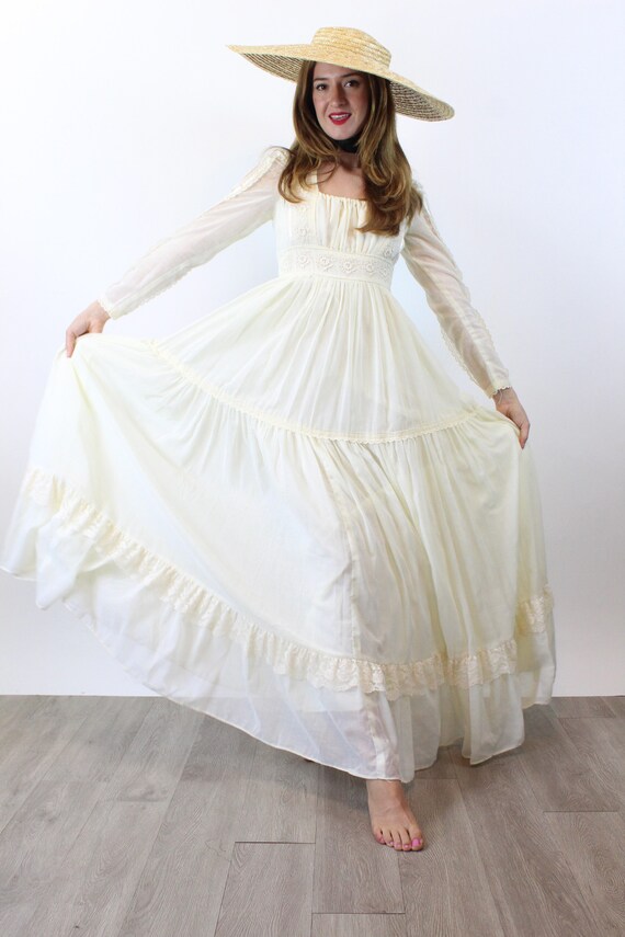 1970s GUNNE SAX peasant maxi wedding dress xs | new f… - Gem