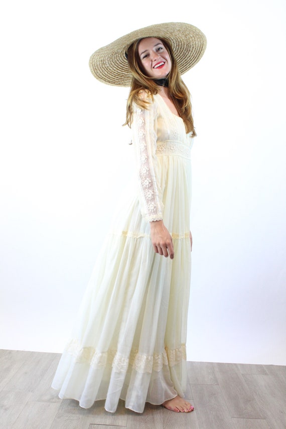 1970s GUNNE SAX peasant maxi wedding dress xs | new f… - Gem