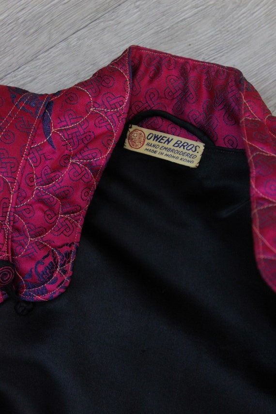 1940s ASIAN silk QUILTED jacket and pants set med… - image 10