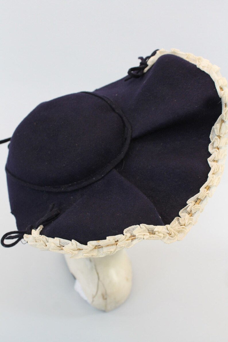 1940s Henry Pollak hat navy tilt saucer hat Etsy