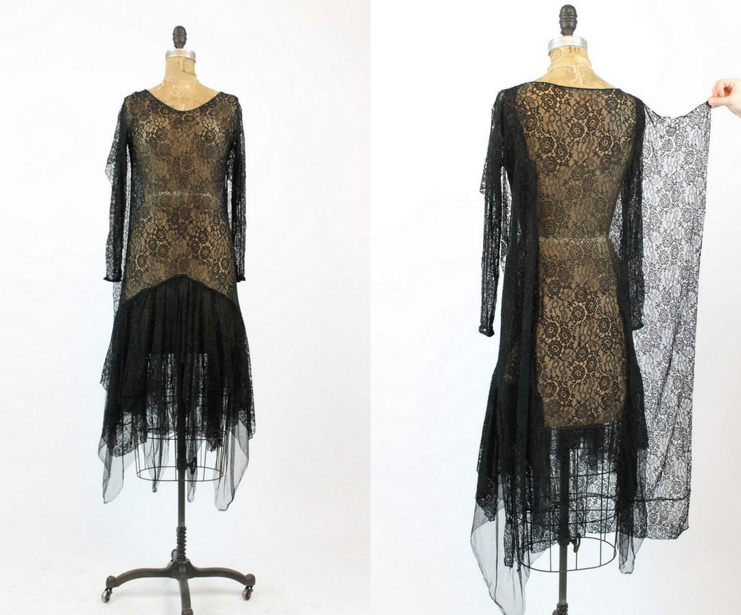 1920s Lace Spiderweb Dress Xs Antique Handkerchief Dress New In - Etsy