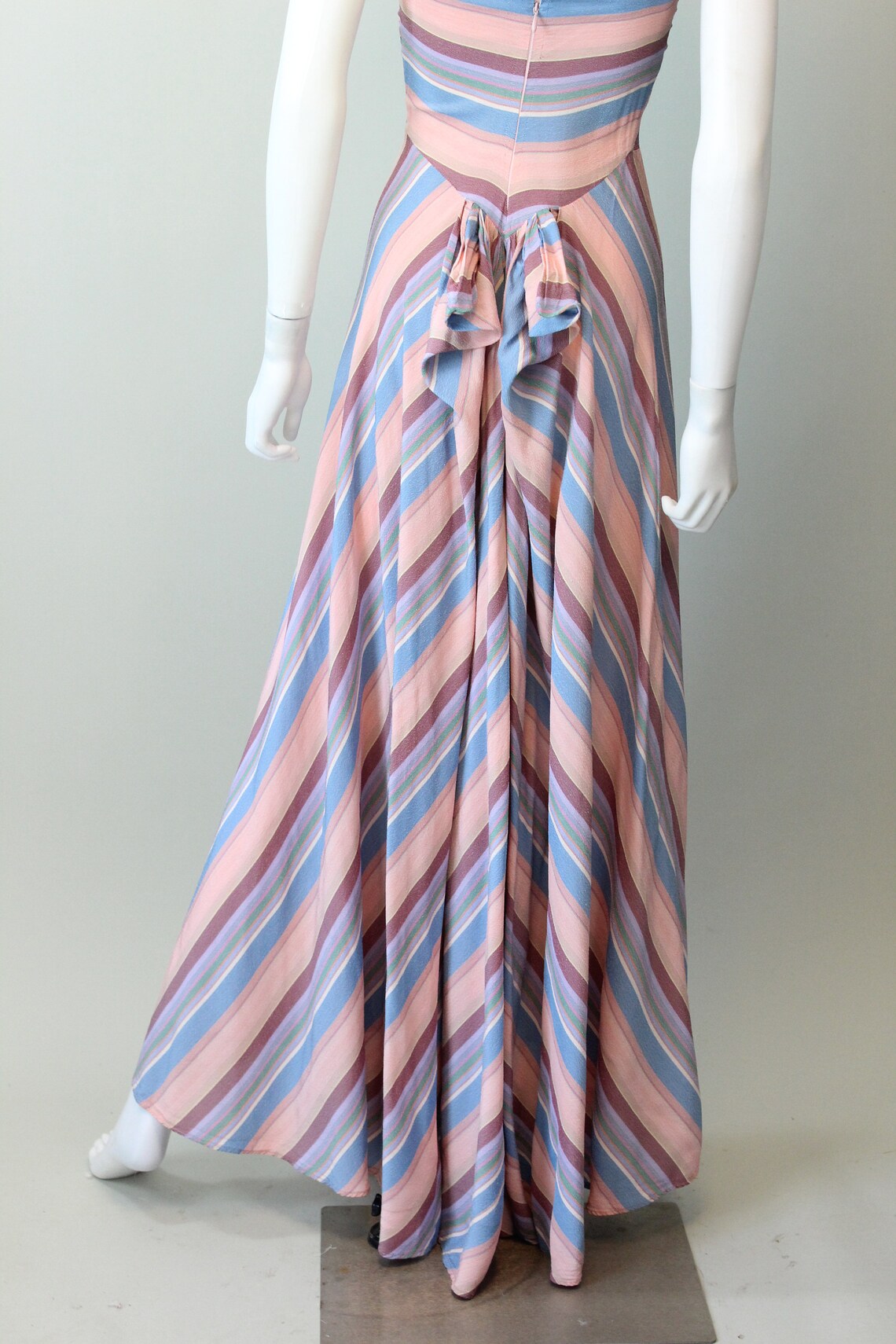 Blue and White Stripes Summer Dress Women Bow Tie Strap Fit and Flare 50s Pinup Pleated Vintage Dresses