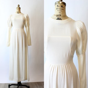 1970s RADLEY Ossie Clark moss crepe maxi dress xs | new fall winter