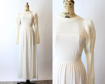 1970s RADLEY Ossie Clark moss crepe maxi dress xs | new spring summer