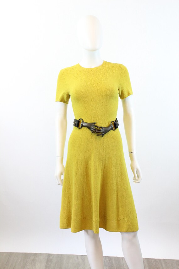 1940s CHARTREUSE knit dress xs small | new spring… - image 7