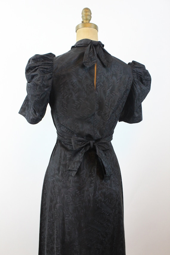 1930s MOIRE puff SLEEVES dress gown small | new w… - image 6