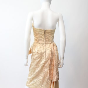 1950s strapless nude cocktail dress xs | new fall