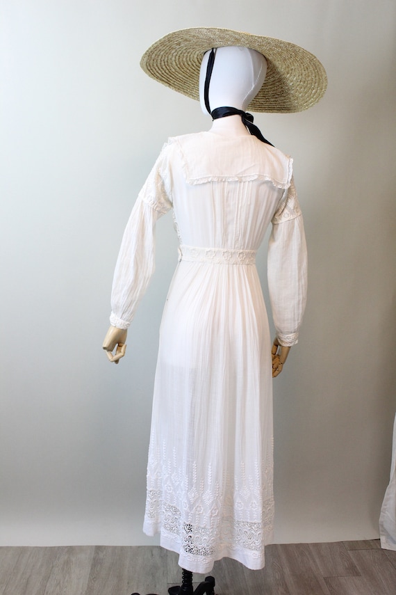 1910 ANTIQUE cotton lace edwardian lingerie dress… - image 9