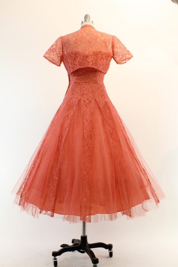 1950s cupcake lace dress xs | vintage tulle strap… - image 5