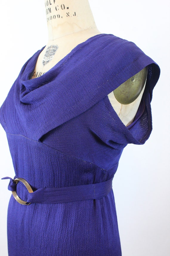 1930s PURPLE LAME rayon gown dress large | new wi… - image 9