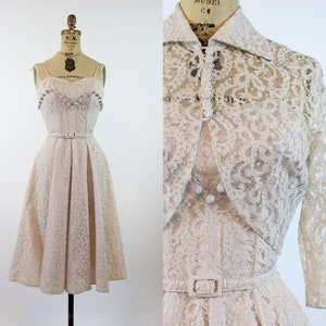 1950s LACE dress and BOLERO xs | new spring summer PC